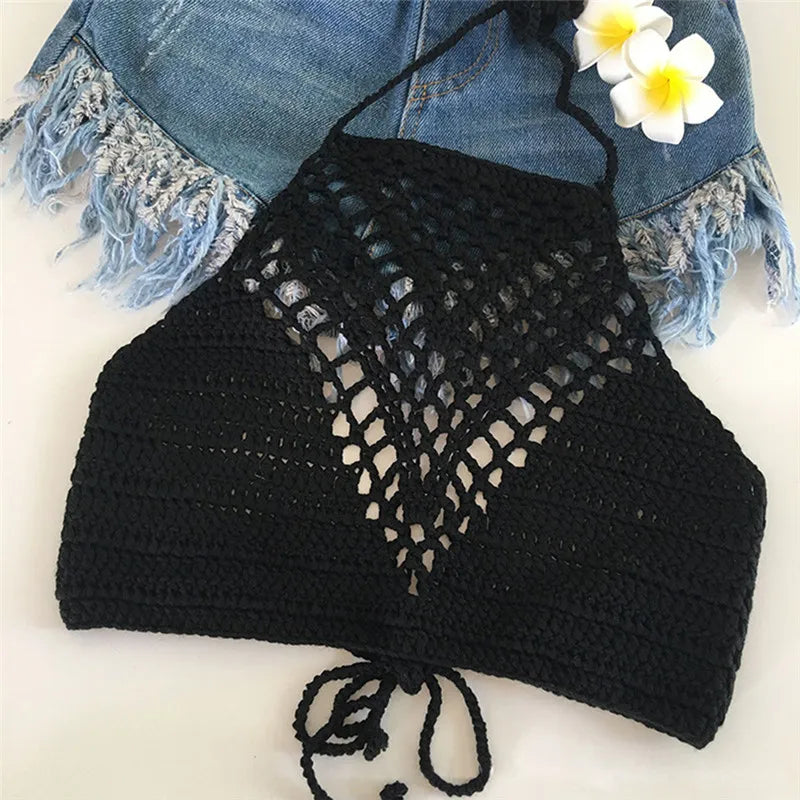 Crop Top Fleuri tricoté - Femme