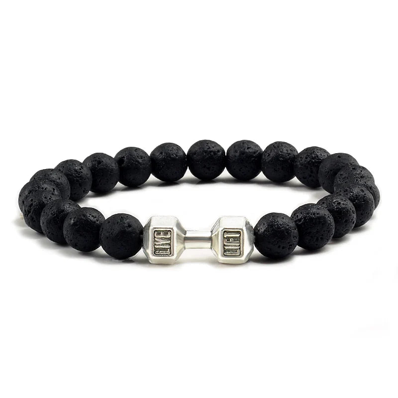 Bracelet en Pierre Volcanique Naturelle