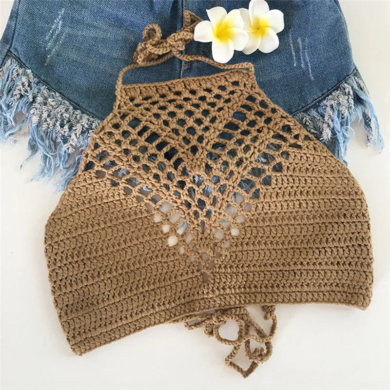 Crop Top Fleuri tricoté - Femme