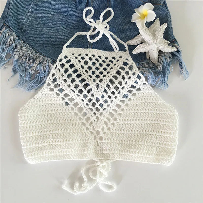 Crop Top Fleuri tricoté - Femme