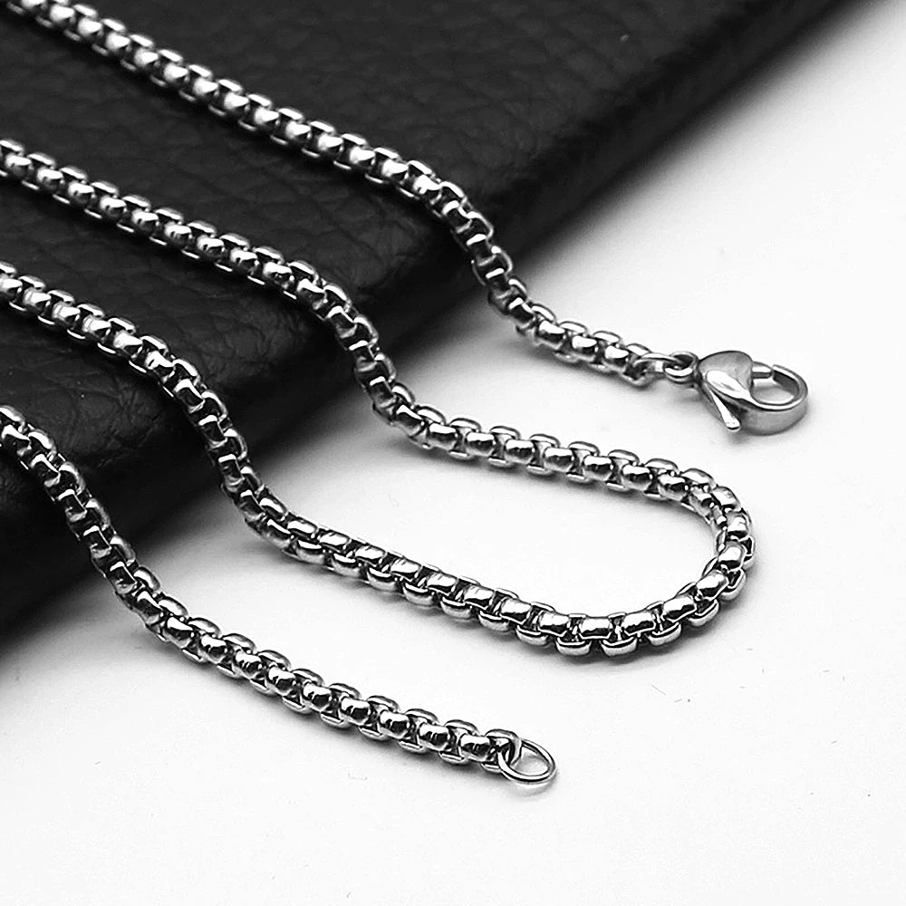 Collier Chaîne Carrée en Acier Inoxydable