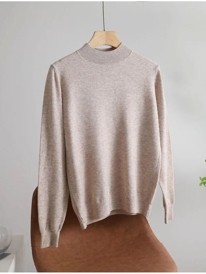 Pull Femme Demi-Col – Maille Douce Élégante