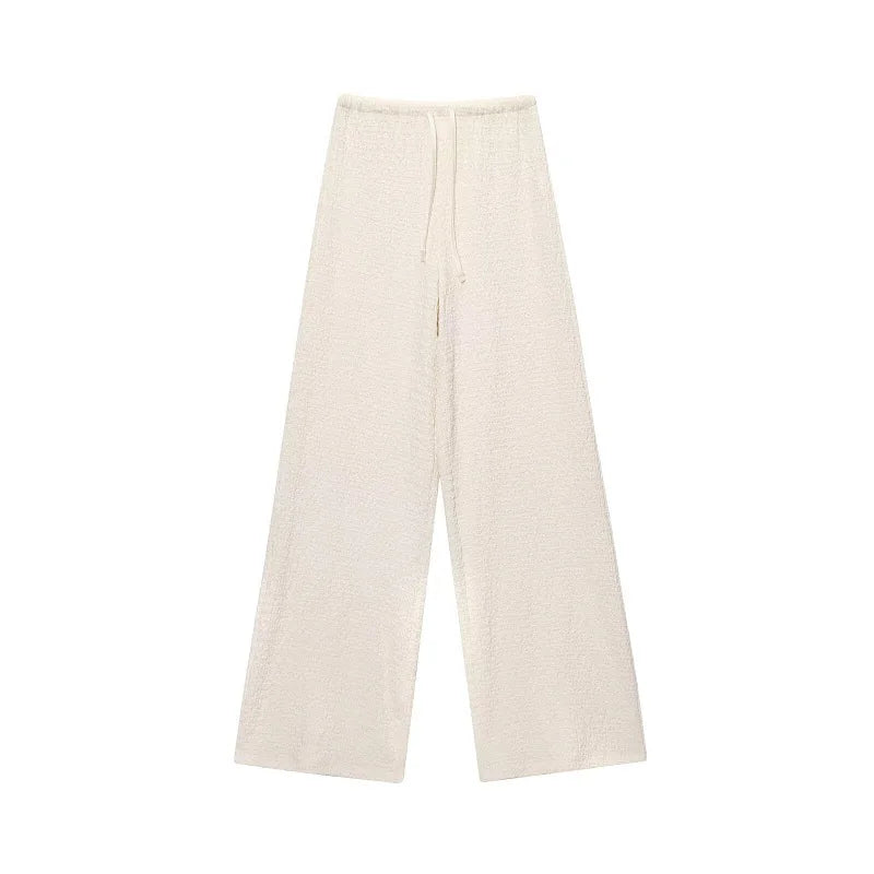 Ensemble Femme 2 Pièces Texturé – Haut & Pantalon Élégant