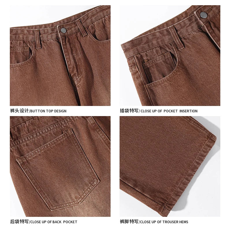 Jean Oversize Homme Marron