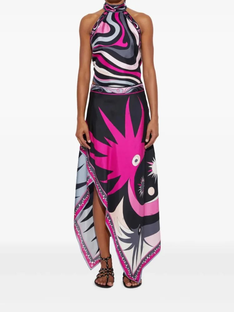 Robe Longue à Motifs Fleuris et Épaules Dénudées