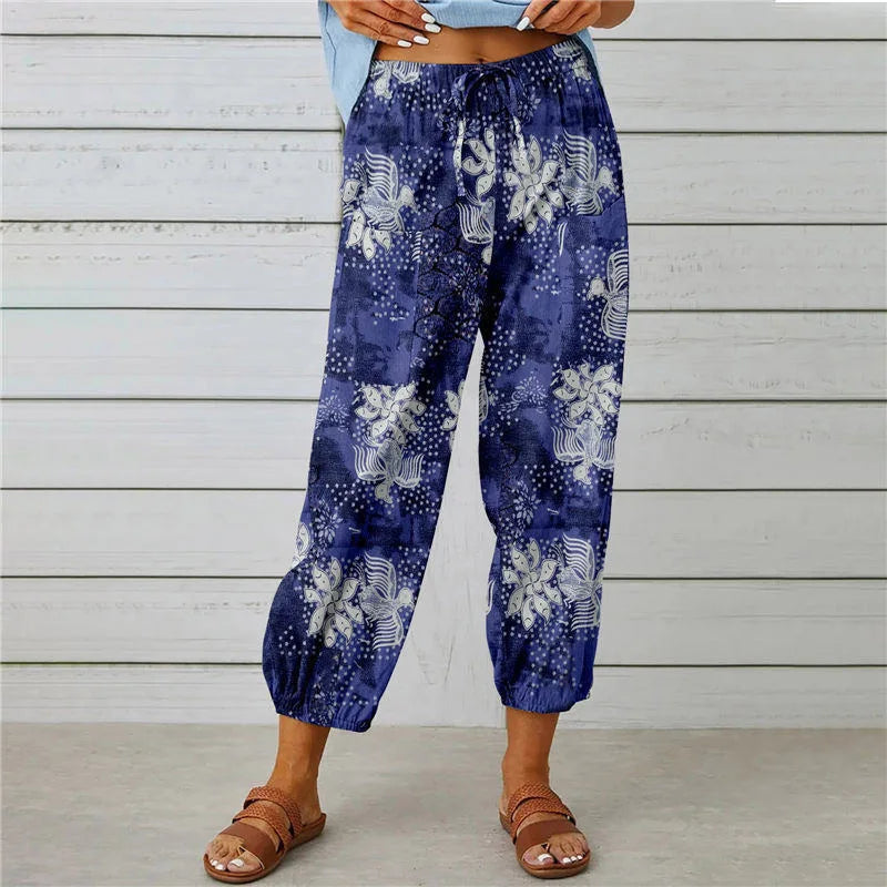 Pantalon Fluide Imprimé Femme – Léger et Confortable
