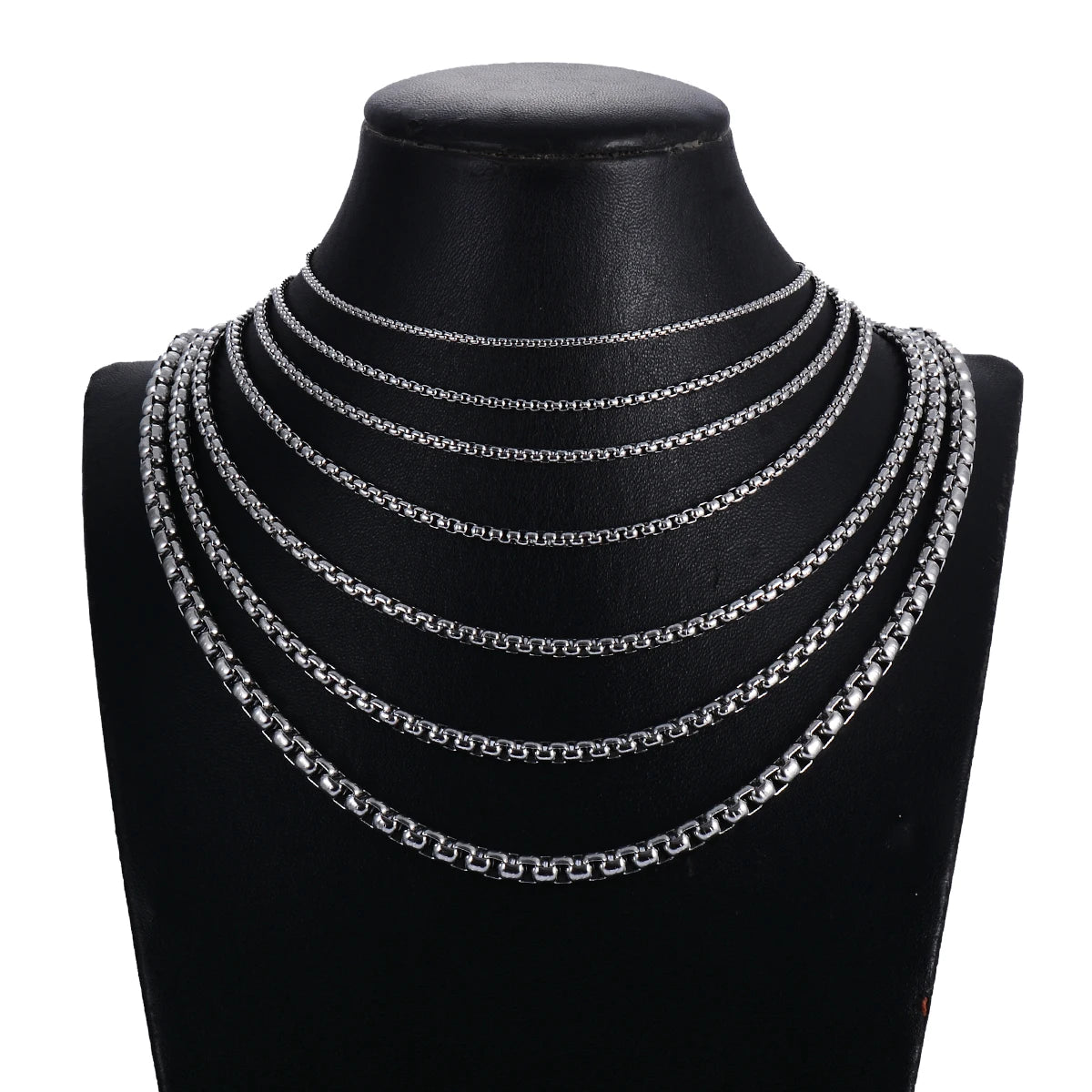 Collier Chaîne Carrée en Acier Inoxydable