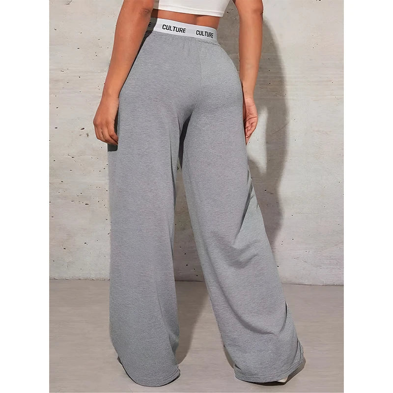 Pantalon Taille Haute Femme – Coupe Ample avec Ceinture