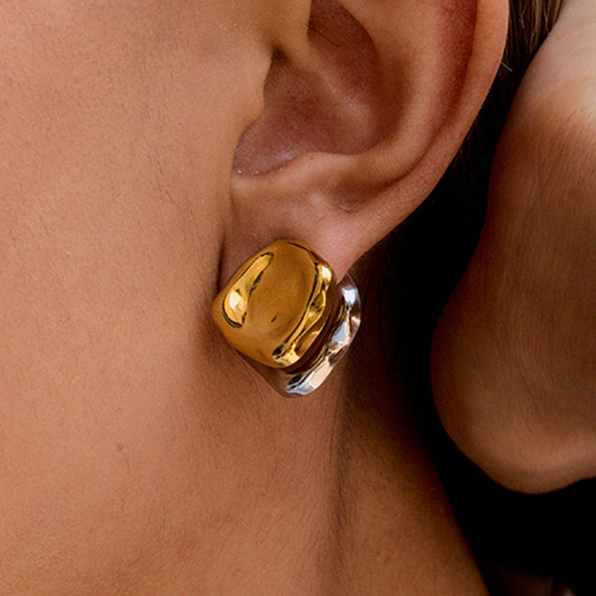 Boucles d'Oreilles Minimalistes Plaquées Or 18K