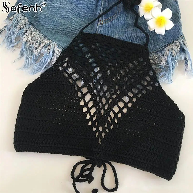Crop Top Fleuri tricoté - Femme
