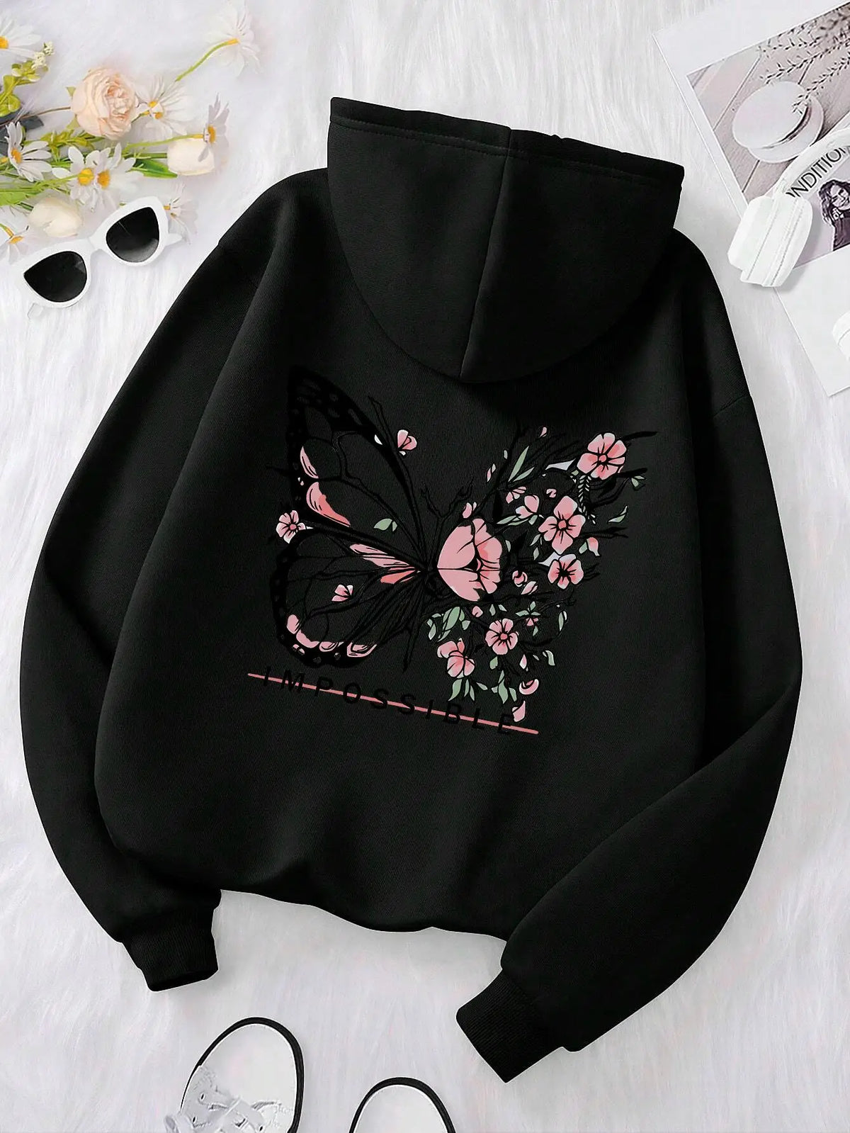 Sweat Femme Imprimé Papillon – Style Casual