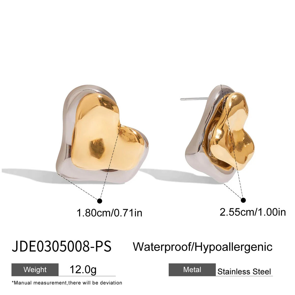 Boucles d'Oreilles Minimalistes Plaquées Or 18K