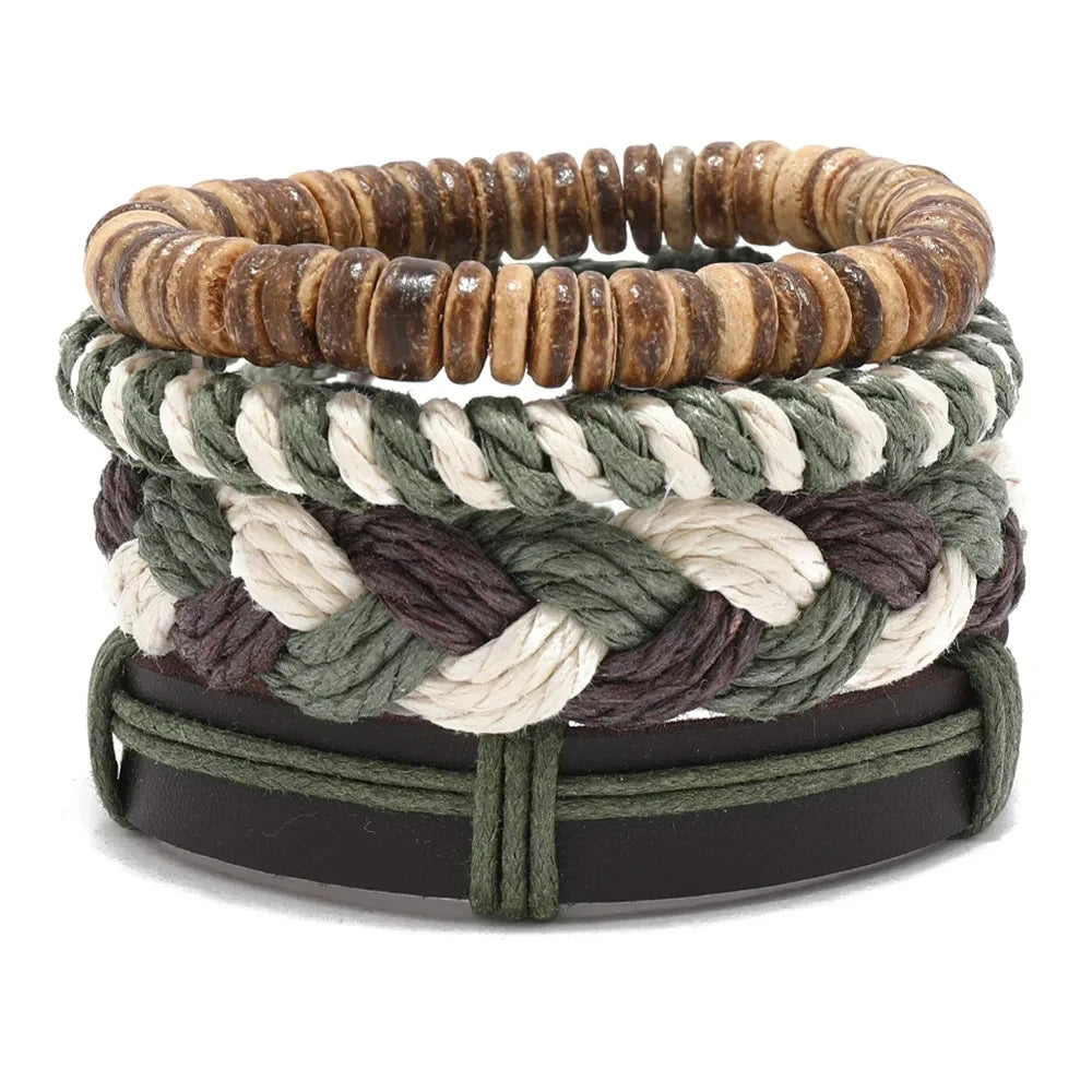 Bracelet Vintage Multicouche en Perles de Bois