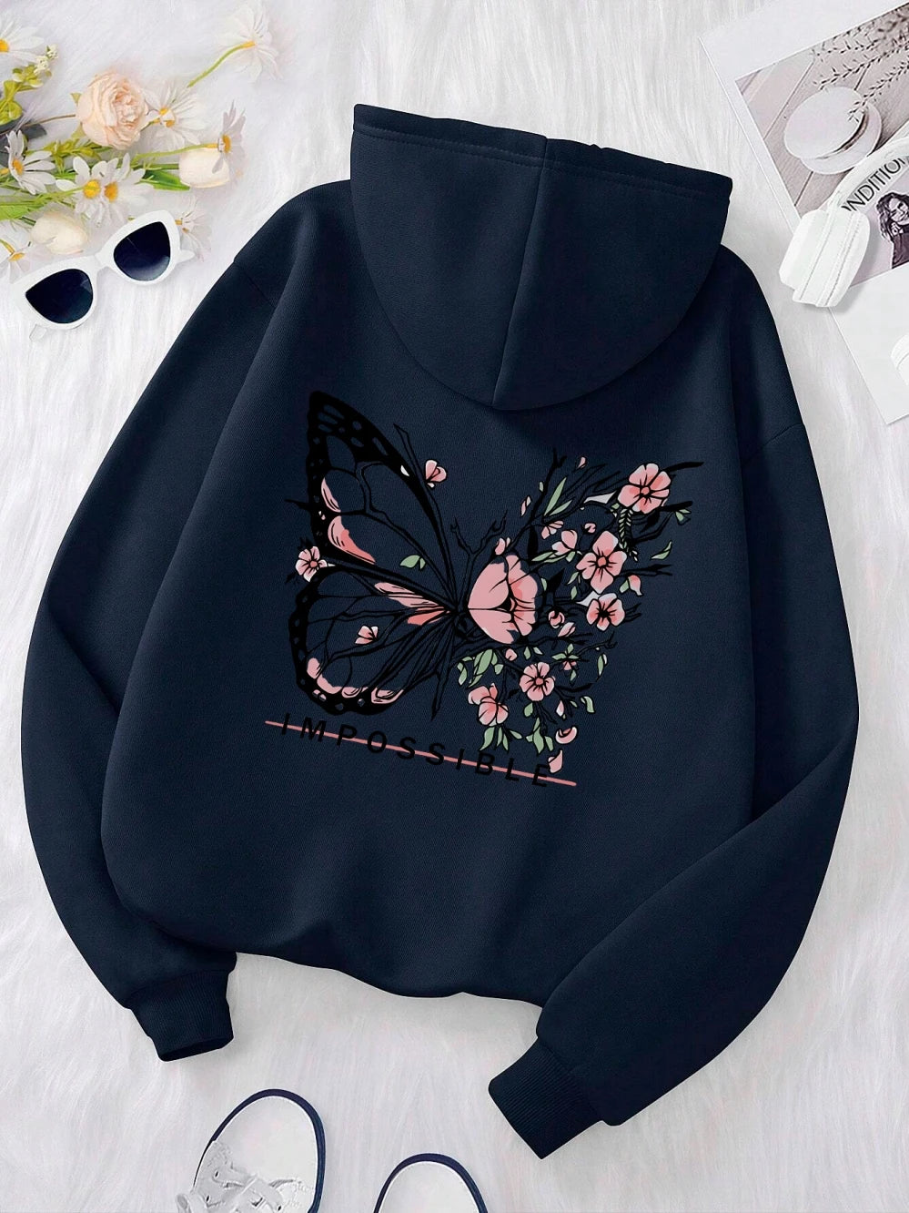 Sweat Femme Imprimé Papillon – Style Casual