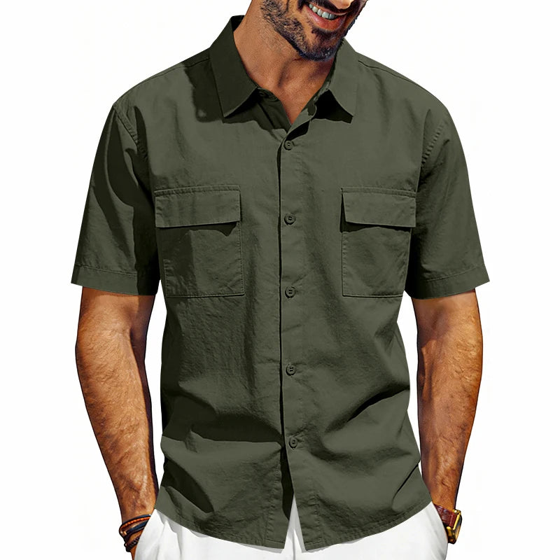 Chemise de Travail Homme – Manches Courtes à Double Poche