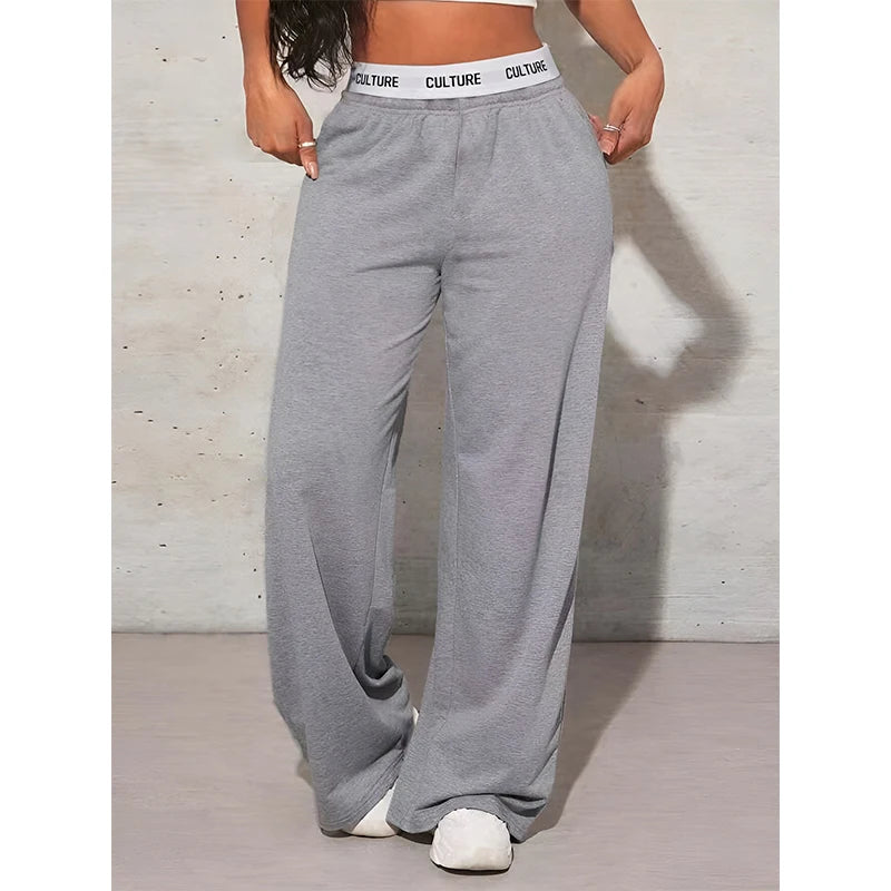 Pantalon Taille Haute Femme – Coupe Ample avec Ceinture