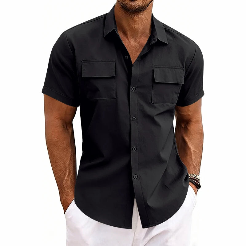 Chemise de Travail Homme – Manches Courtes à Double Poche