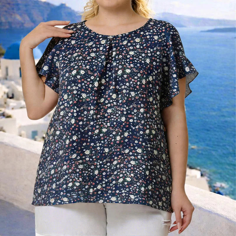 Chemisier Floral Bleu