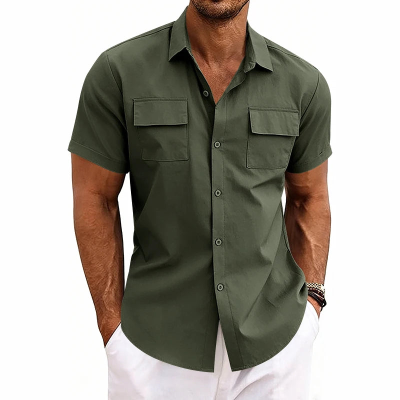 Chemise de Travail Homme – Manches Courtes à Double Poche