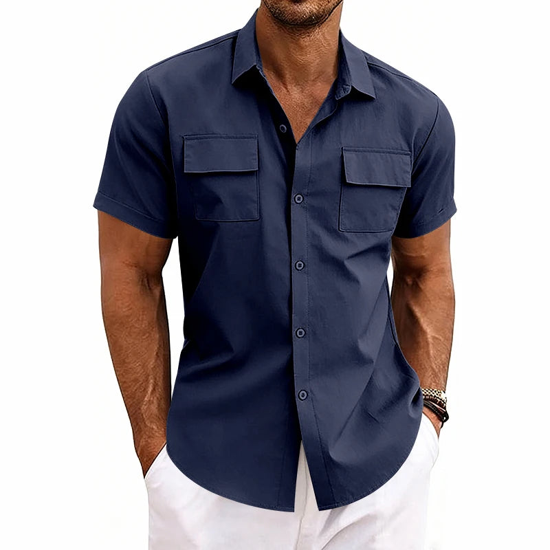Chemise de Travail Homme – Manches Courtes à Double Poche