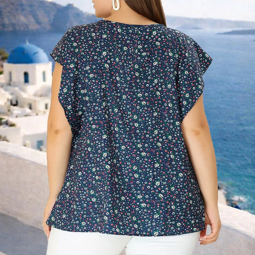 Chemisier Floral Bleu