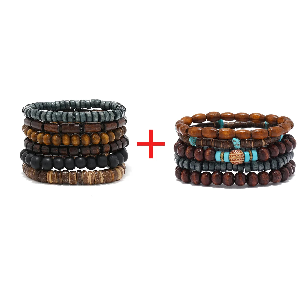 Bracelet Vintage Multicouche en Perles de Bois