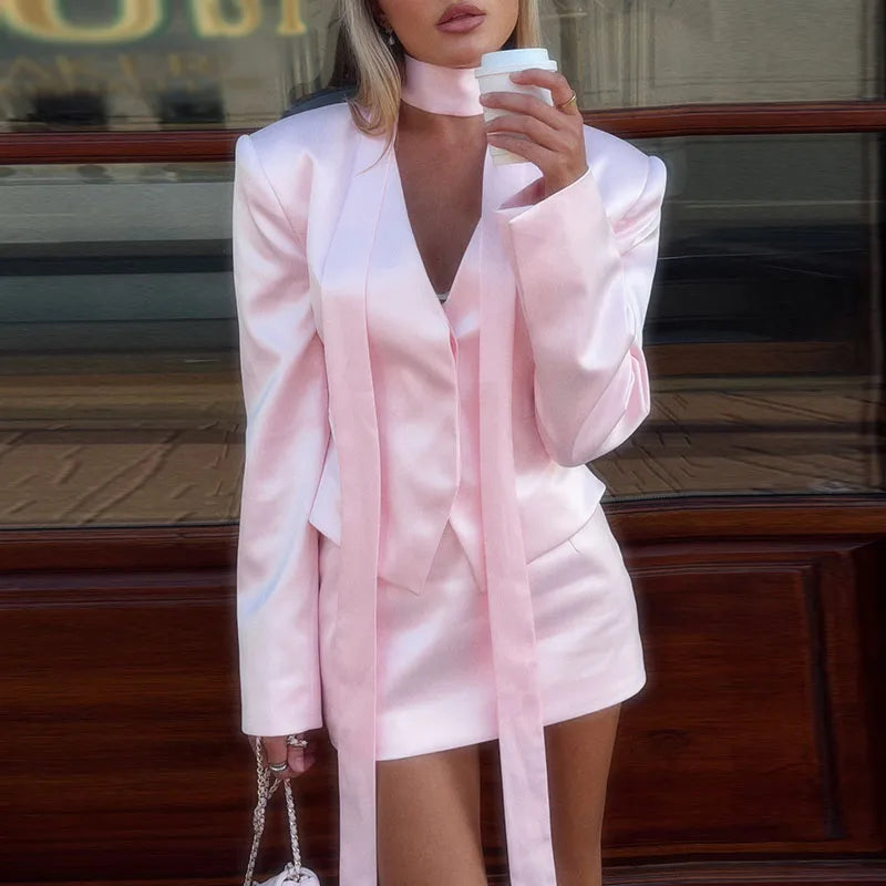 Ensemble Jupe & Blazer Femme Élégant
