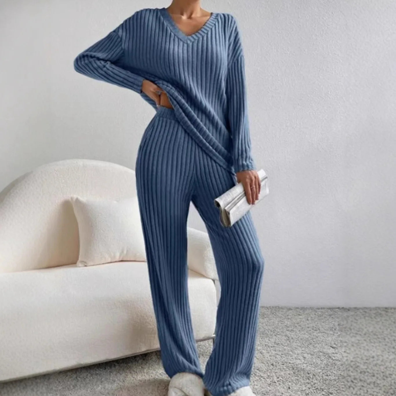 Ensemble Femme Confort – Haut à Manches Longues & Pantalon  Description
