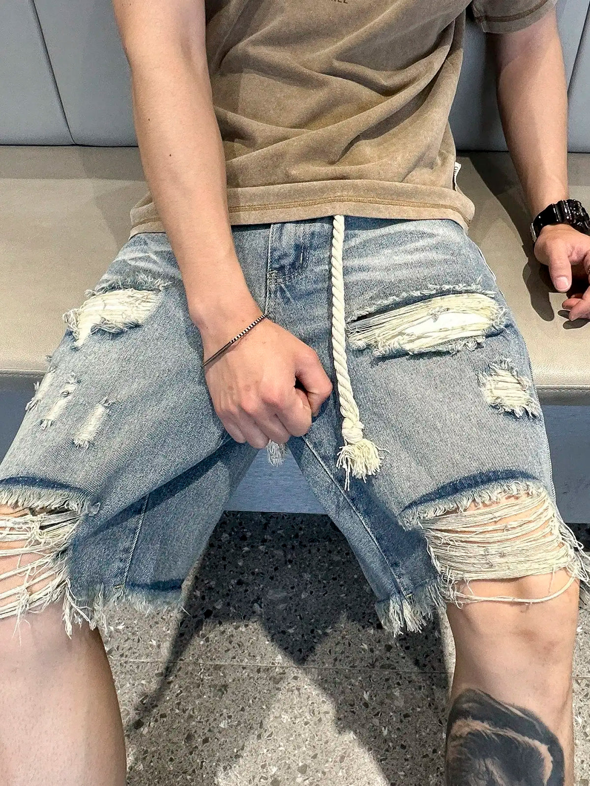 Short en Jean Streetwear Homme