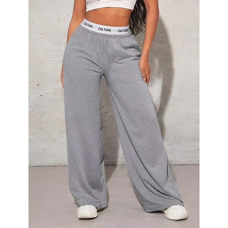 Pantalon Taille Haute Femme – Coupe Ample avec Ceinture