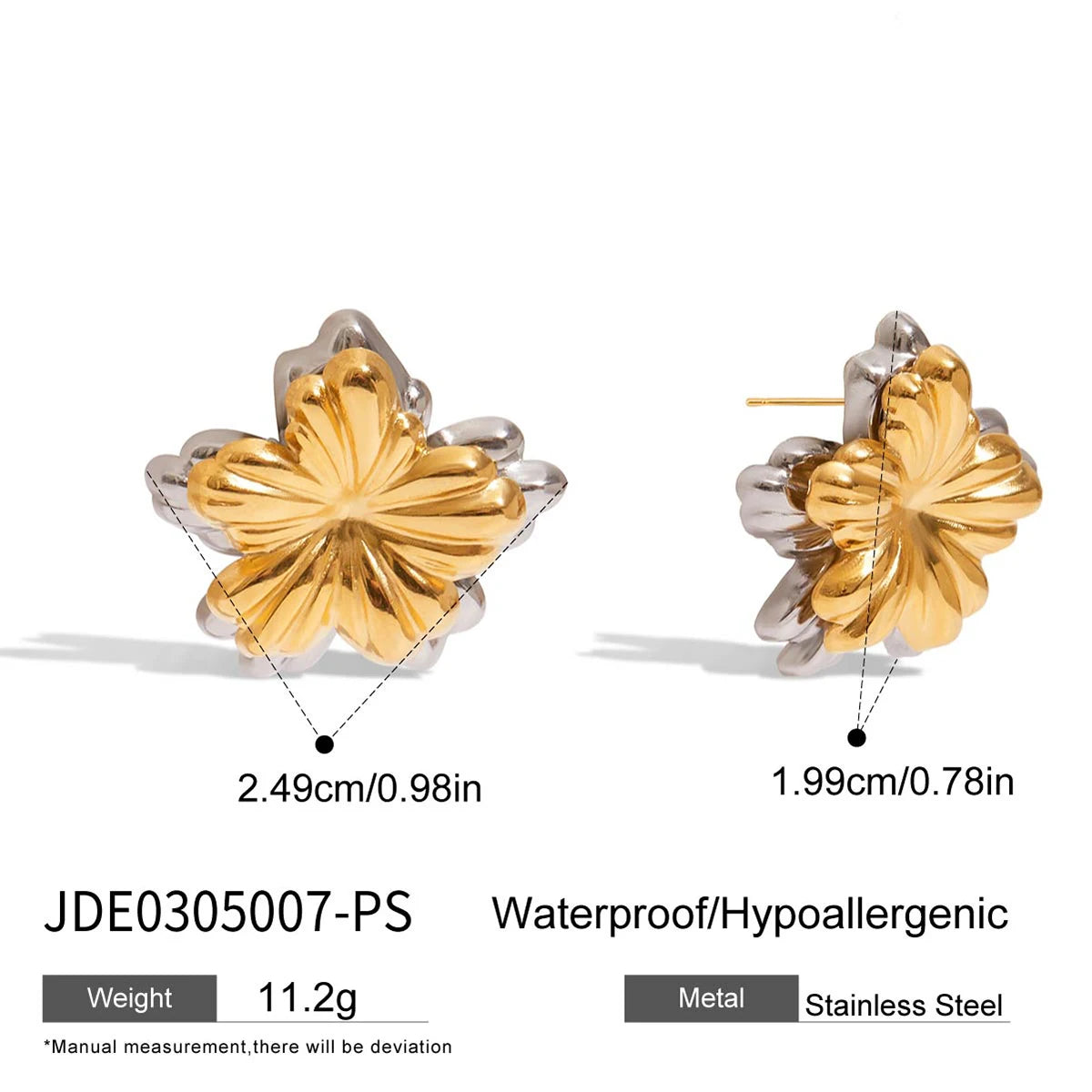 Boucles d'Oreilles Minimalistes Plaquées Or 18K