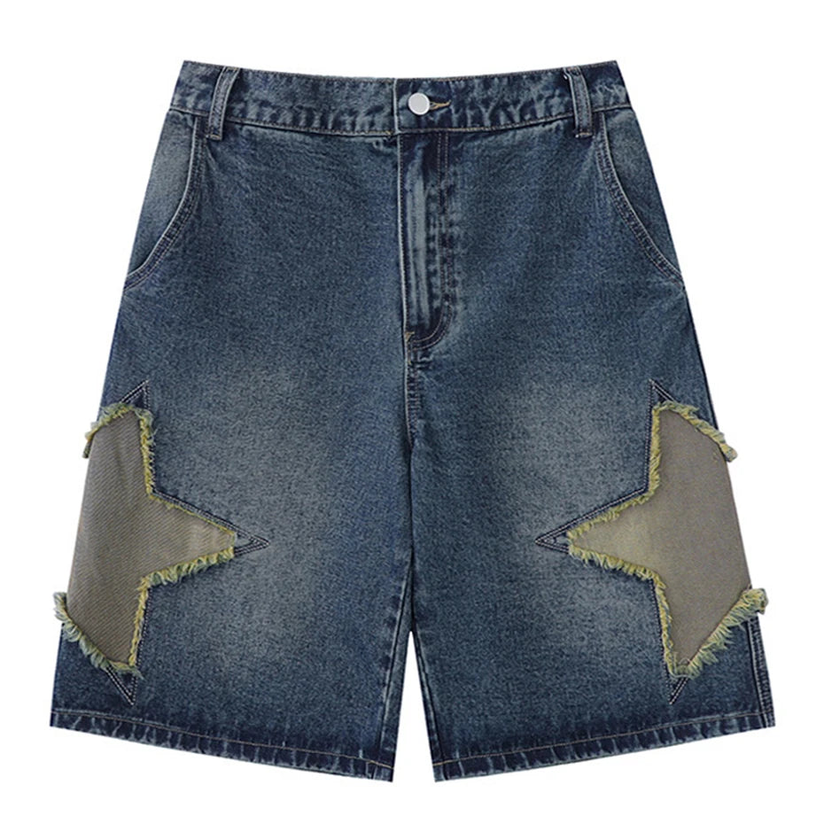 Short en Jean Homme Vintage Étoilé