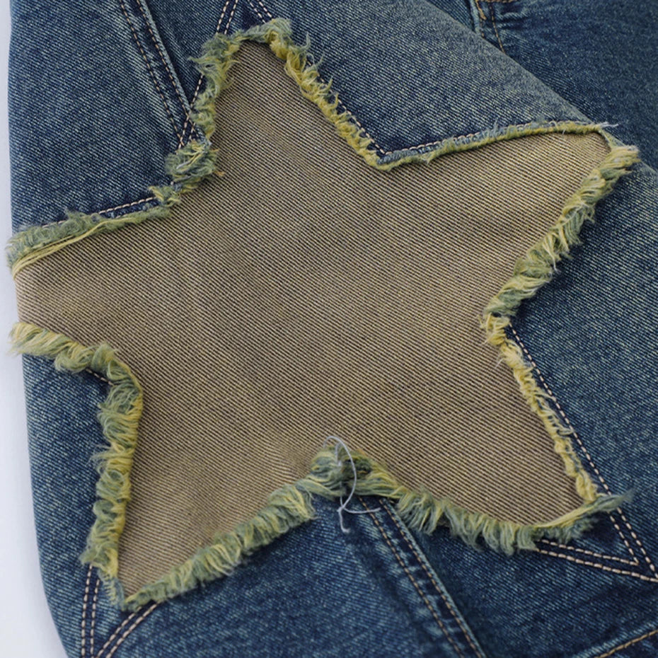 Short en Jean Homme Vintage Étoilé