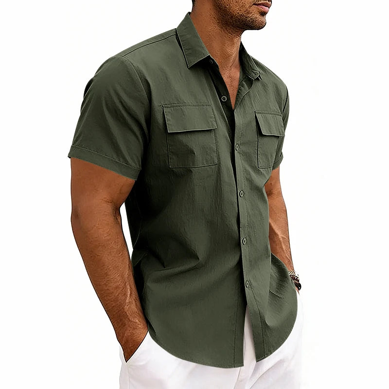 Chemise de Travail Homme – Manches Courtes à Double Poche