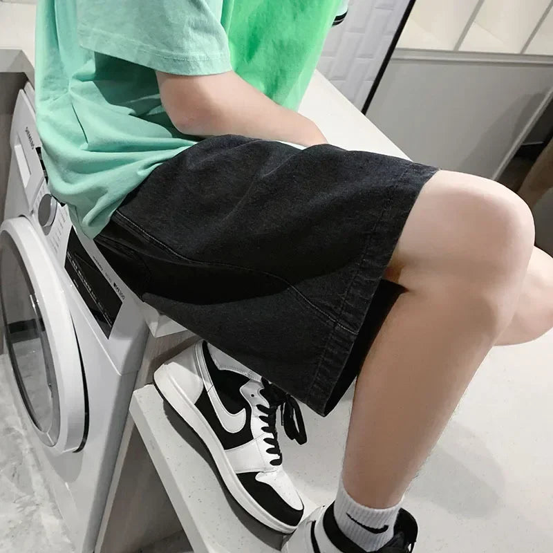 Short en Jean Bleu Classique Homme