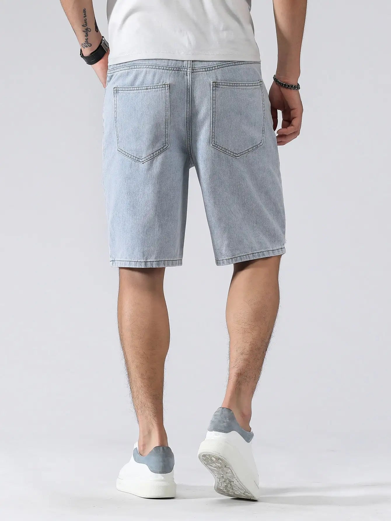 Short en Jean Imprimé Homme