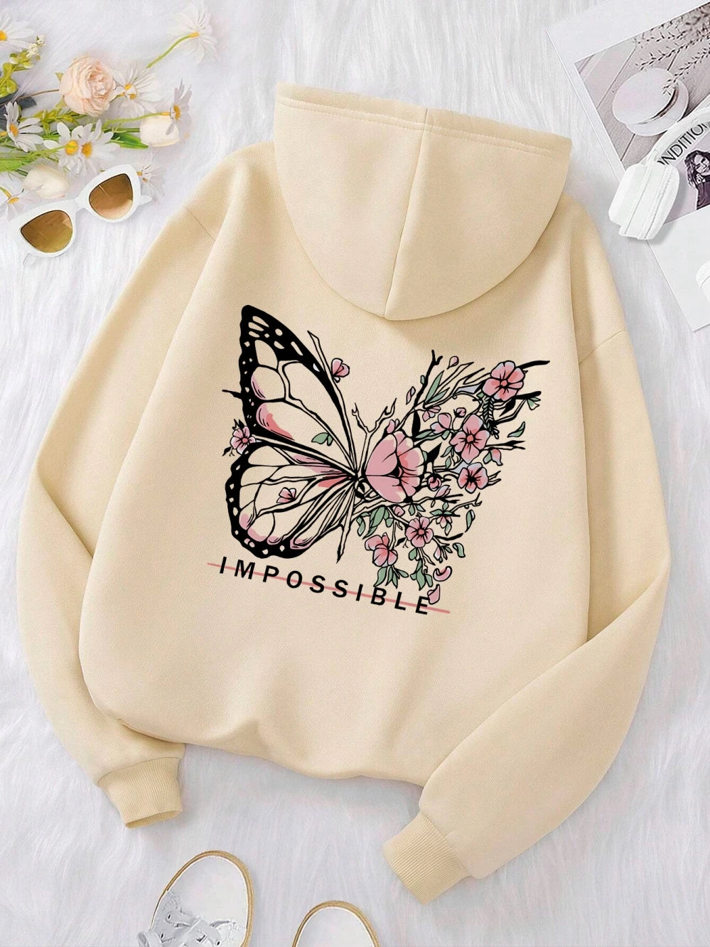 Sweat Femme Imprimé Papillon – Style Casual