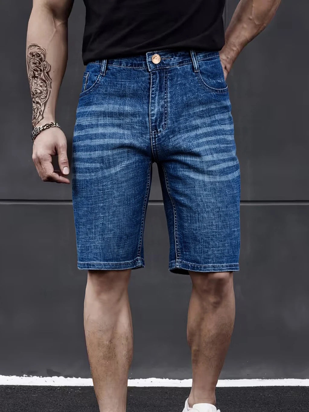 Short en jean homme coupe décontractée