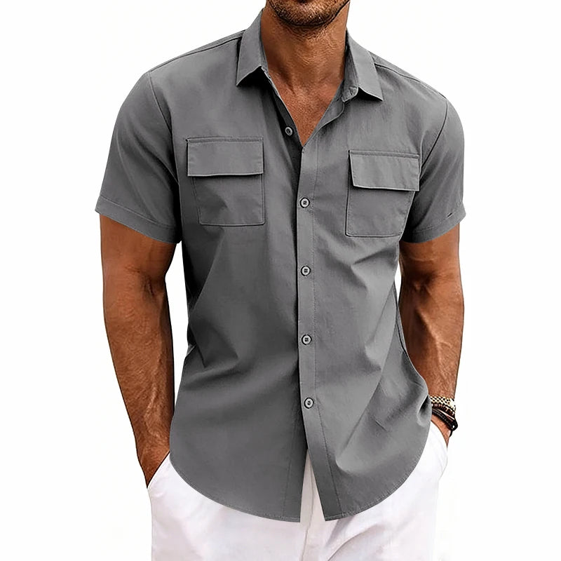 Chemise de Travail Homme – Manches Courtes à Double Poche