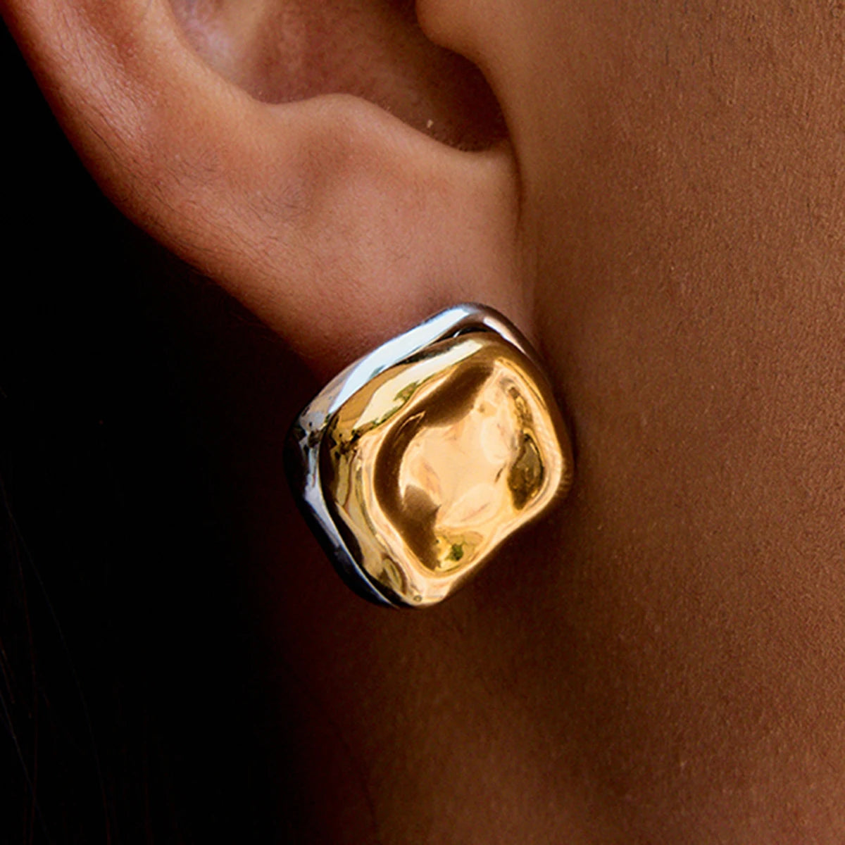 Boucles d'Oreilles Minimalistes Plaquées Or 18K