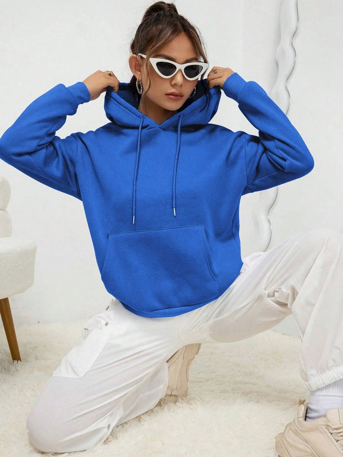 Sweat à Capuche Femme Uni – Style Décontracté