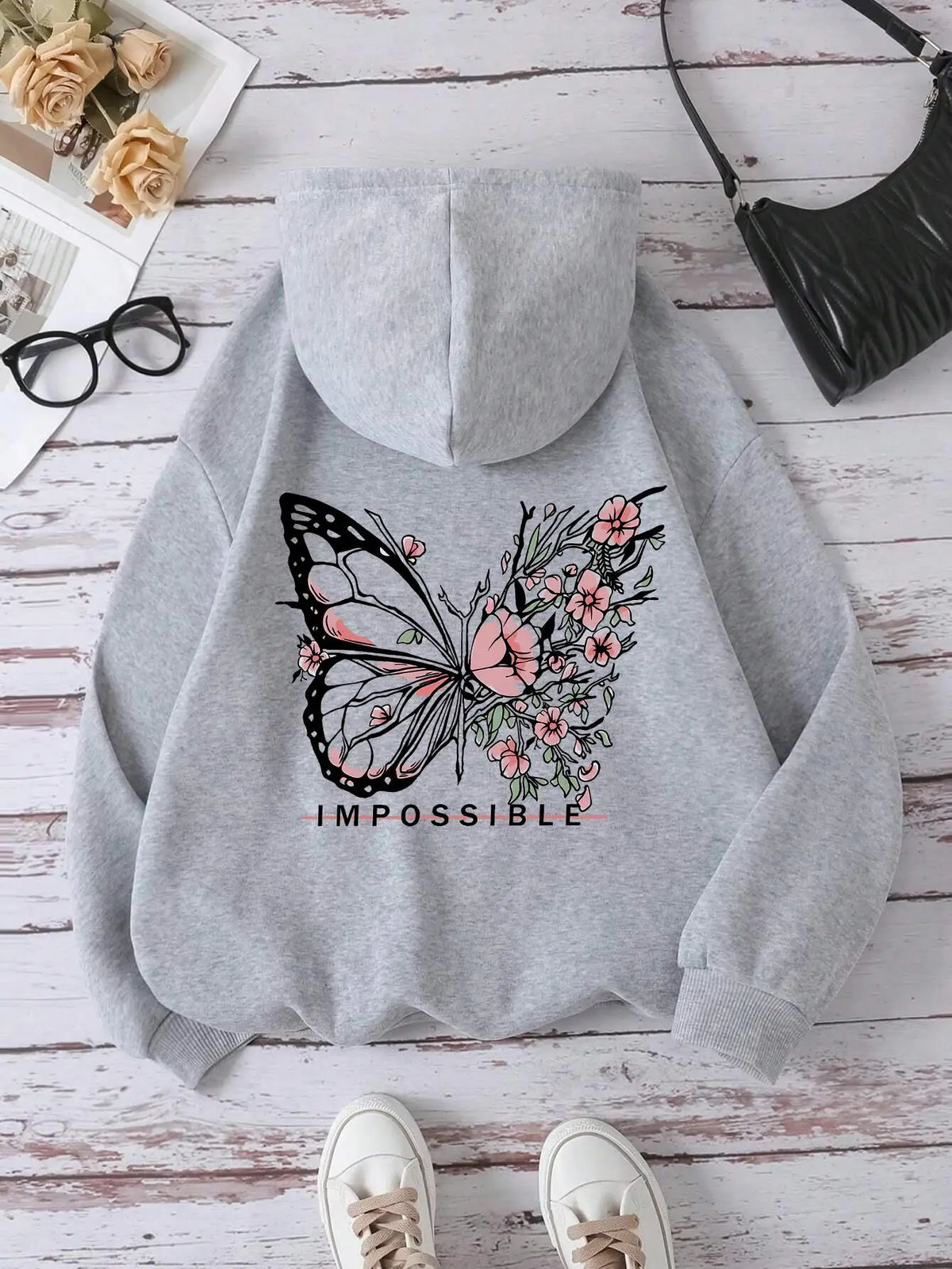 Sweat Femme Imprimé Papillon – Style Casual