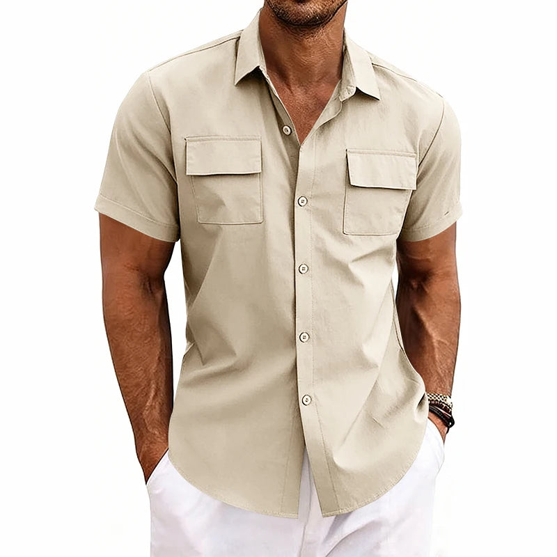 Chemise de Travail Homme – Manches Courtes à Double Poche