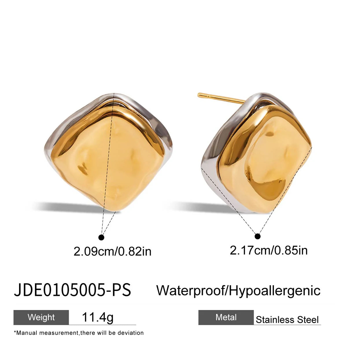 Boucles d'Oreilles Minimalistes Plaquées Or 18K