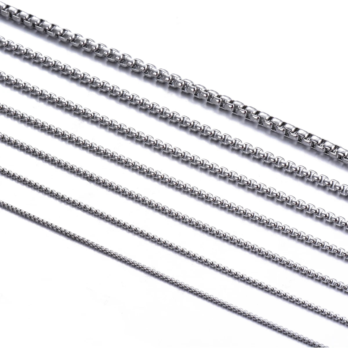 Collier Chaîne Carrée en Acier Inoxydable